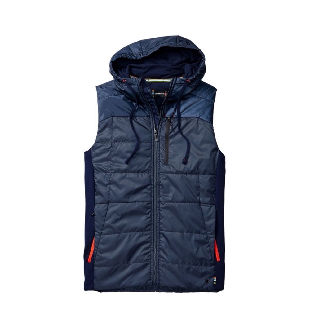 Smartwool Double Propulsion 60 Hooded Insulated Vest Mens XL Navy Blue Puffer